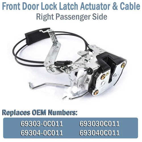 Miniatura 4 de Actuador y cable del pestillo de bloqueo de puerta delantera – Lado izquierdo del conductor – Compatible con Toyota Sequoia 2001-2007, Toyota Tundra