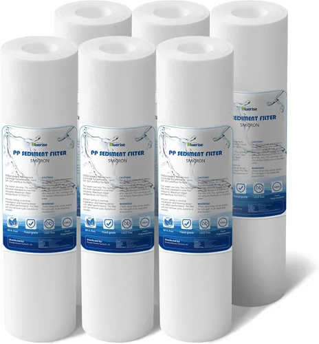 Miniatura 9 de BLUERISE 5 micras 25,4 x 6,3 cm Cartucho de repuesto para filtro de agua de toda la casa con alambre enrollado - Paquete de 6 Paquete de 6 filtros