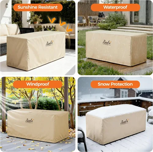 Miniatura 3 de BALI OUTDOORS Cubiertas rectangulares para hogueras, material de PVC impermeable y resistente a la intemperie, caqui, 42.2 pulgadas de largo x 24.2