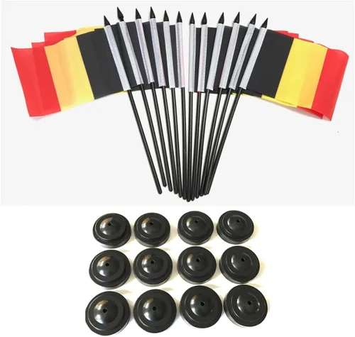 Miniatura 127 de Paquete de 12 banderas de escritorio de oficina en miniatura de poliéster Afganistán de 4 x 6 pulgadas y pequeñas banderas de mesa, 1 docena de mini