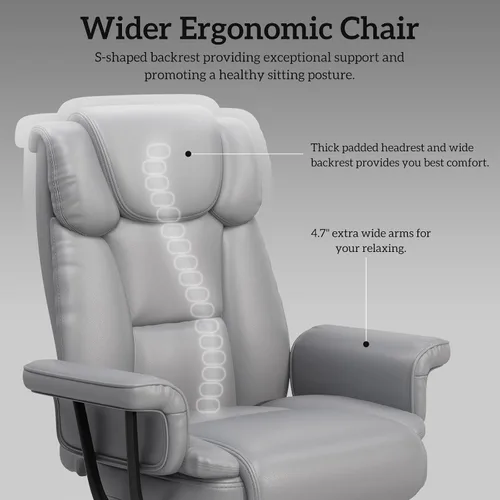 Miniatura 5 de GYI Silla Criss Cross con Ruedas, Silla de Escritorio de Oficina Reclinable Grande y Alta de 160° con Respaldo Alto, Asiento Ancho, Brazos
