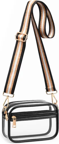 BS-VOG Bolso cruzado transparente aprobado para estadios, bolsos transparentes para mujeres, bolsa pequeña para estadios para eventos, conciertos, a8