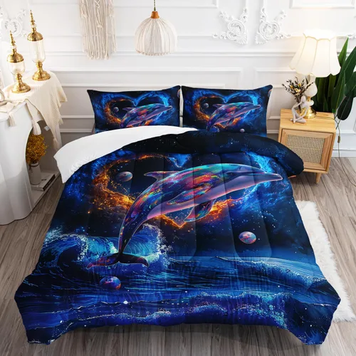 Miniatura 10 de AILONEN Bonito juego de edredón tamaño individual, lindo juego de ropa de cama de ciervo rosa para niños y niñas, juego de edredón Kawaii de ciervos