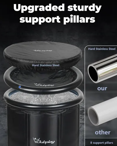 Miniatura 4 de XL - Bañera de hielo para atletas y adultos, bañera de hielo de 105 galones, bañera fría con cubierta para interiores y exteriores, bañera