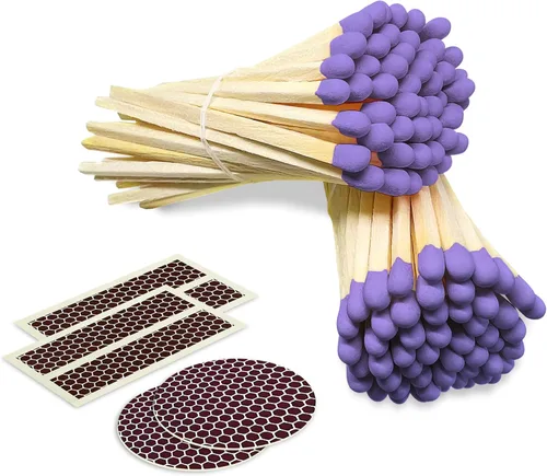 Miniatura 17 de Cerillas de color lila de 4 pulgadas (200 unidades, con calcomanías llamativas incluidas) Decorativo único y divertido para tu hogar, regalos