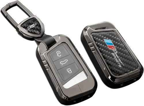 Miniatura 11 de Funda para llavero Honda con llavero, protección de aleación de zinc de fibra de carbono real compatible con 2022 2023 Accord Civic HR-V CR-V Pilot