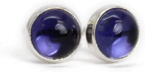 Miniatura 37 de Aretes de tuerca con piedras preciosas para mujeres y niñas, bisel redondo de 0.157 in de plata esterlina 925