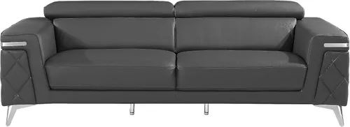 Miniatura 29 de Blackjack Furniture Amalfi - Juego de sofá de cuero italiano de grano superior para sala de estar con elegante diseño italiano, reposacabezas