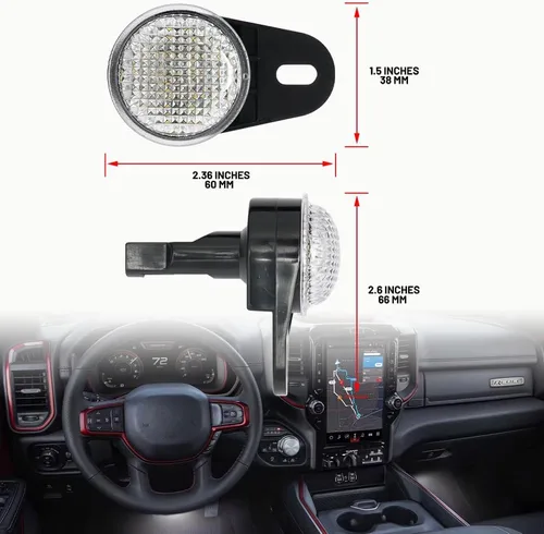 Miniatura 9 de Luces LED para alfombrilla interior y para salpicadero para Dodge Durango Nitro Ram 1500 2500 3500 1500 Classic LED Ensamblaje de lámpara
