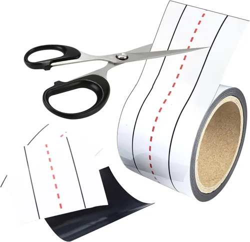 Miniatura 4 de Tiras magnéticas cortables de 3 pulgadas x 12 pies, tiras magnéticas para profesores, rollo de cinta magnética blanca para aula, oficina, hogar