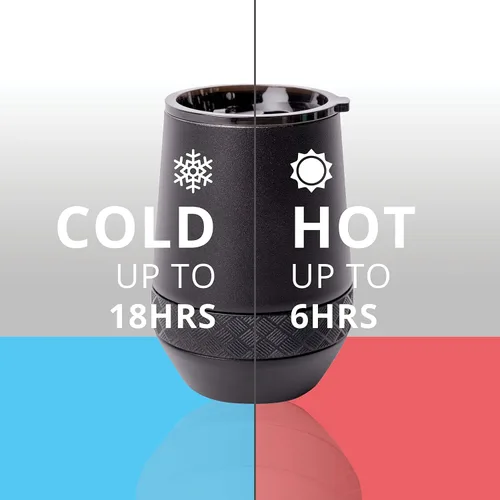 Miniatura 7 de Elemental Vaso de Vino Recess - Taza de Café de Acero Inoxidable con Triple Pared Aislante para Bebidas Calientes y Frías - Taza Portátil con Tapa