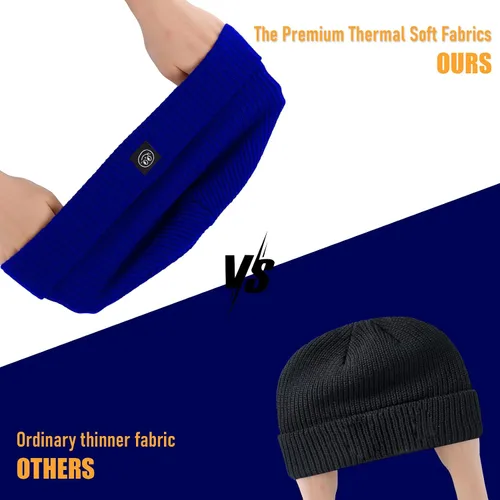 Miniatura 4 de Gorro para hombre con gorro de invierno con sonrisa, unisex, de punto, suave, cálido, con puños