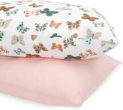 Miniatura 16 de Little Unicorn Paquete de 2 fundas de almohada estándar, tela de muselina súper suave y transpirable, cierre de sobre cómodo, para cuna y cama