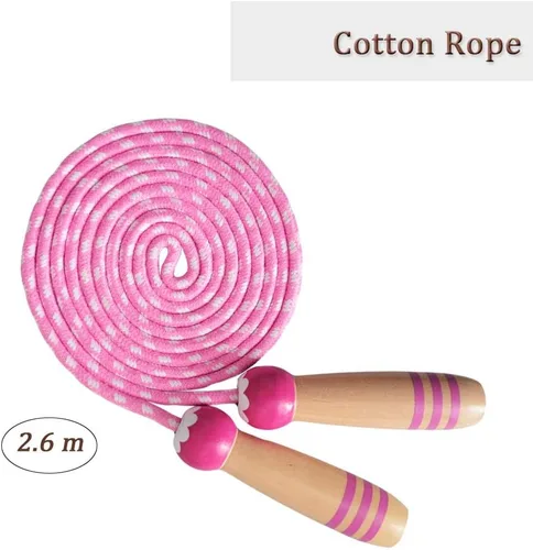 Miniatura 4 de Cuerda de Saltar para Niños, Lorvain Cuerda de Saltar Ajustable, Cuerdas de Saltar para Niños con Mango de Madera para Niñas y Niños, Cuerdas