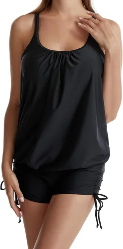Miniatura 4 de Trajes de baño Tankini dos piezas, chaleco de natación tirantes, tops pantalones cortos para niño, traje de baño delgado
