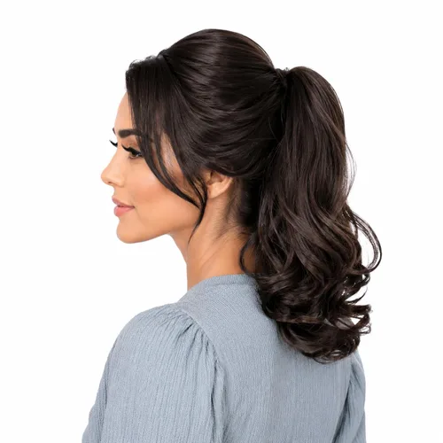 Miniatura 43 de PRETTYSHOP - Extensión de cabello rizado voluminoso, cola de caballo de 14 pulgadas con clip, resistente al calor