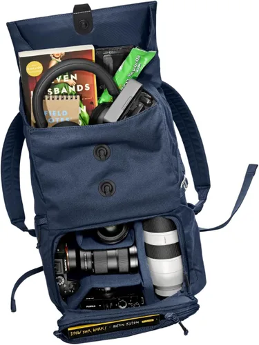 Miniatura 5 de BREVITE - Mochilas para cámara The Runner: mochila de fotografía minimalista y fácil de viajar, compatible con laptop y accesorios, Azul marino