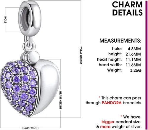 Miniatura 4 de NINGAN Abalorio colgante con texto en inglés I Love You para mujeres niñas esposa mamá hija amigas con circonia cúbica 5A para pulseras de abalorios