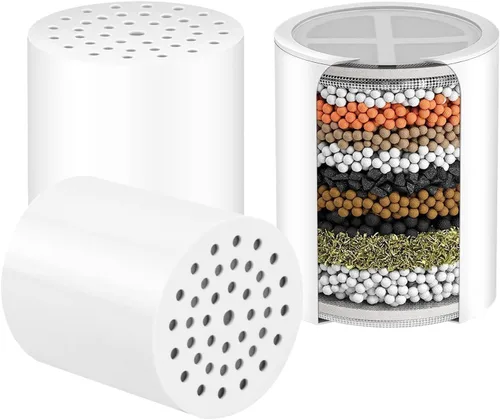 Miniatura 9 de Paquete de 4 cartuchos de filtro de ducha de repuesto compatibles con cabezales de ducha filtrados WEAQUA/SparkPod, filtro suavizador de agua