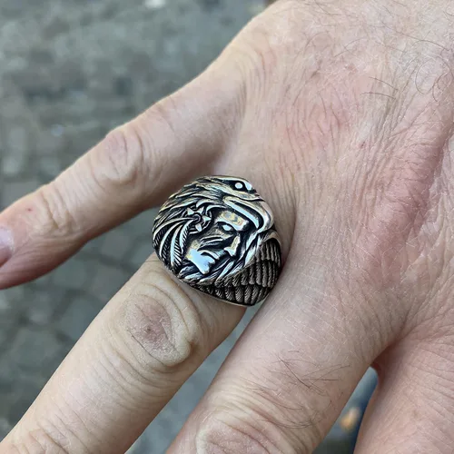Miniatura 5 de Silver Nativa American Ring,Silver Eagle Signet Ring, Silver American Ring,925k Sterling Silver Ring, Handmade Silver Ring,Gift For Him