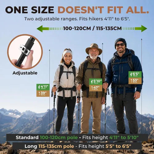 Miniatura 6 de Trekology Trek-Z - Bastones de senderismo y trekking plegables - Soporte de equilibrio para personas mayores, mujeres y hombres, 2 unidades por set