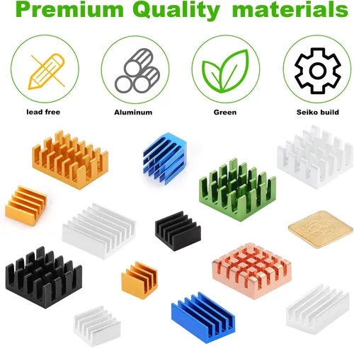 Miniatura 3 de 78 unidades de disipador de calor Raspberry Pi 4b, disipador de calor de aluminio Raspberry Pi con cinta adhesiva conductora térmica para Raspberry