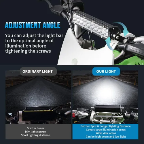 Miniatura 5 de Kit de barra de luz para motocicleta, kit universal de barra de luz de motocross de 60 W con soportes de montaje e interruptor para CRF250F CRF110