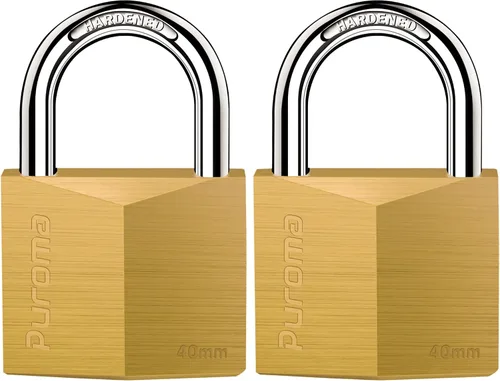 Miniatura 8 de Puroma 1 Paquete Candado con Llave Impermeable de Latón Sólido, Candado de 1.1 Pulgadas con Llaves para Cobertizos, Unidad de Almacenamiento
