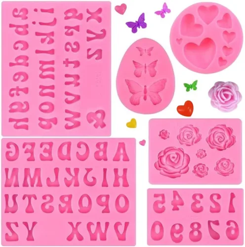 Miniatura 6 de Molde de rosas Molde de silicona para tartas de chocolate Sugarcraft Decorar Fondant Fimo Herramientas 4 Tamaño Rosa 2 Piezas 2 moldes de rosa