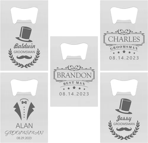 Miniatura 44 de Abrebotellas personalizados, tamaño de tarjeta de crédito, padrinos de boda, regalos para boda, despedida de soltero, abrebotellas de cerveza