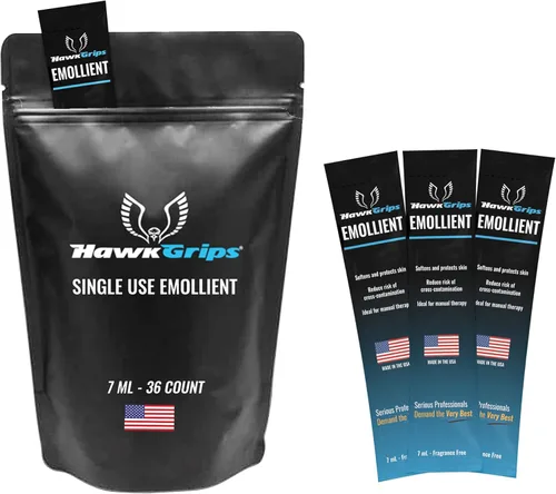 HawkGrips Paquete emoliente de masaje de 0.2 fl oz, vainilla, emoliente para IASTM y masaje, movilización de tejidos blandos para terapia de masaje,