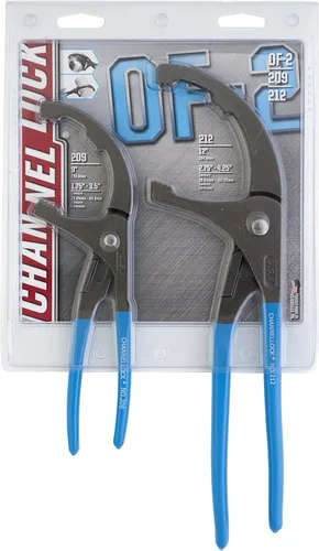 Miniatura 5 de Channellock OF-2 Juego de 2 piezas de alicates para filtro de aceite/PVC, fabricado en EE. UU., acero forjado de alto carbono, incluye alicates