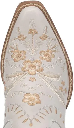 Miniatura 4 de Dingo - Botas con bordados florales de prímula para mujer de punta triangular tacón bajo de 1-2 pulgadas color negro