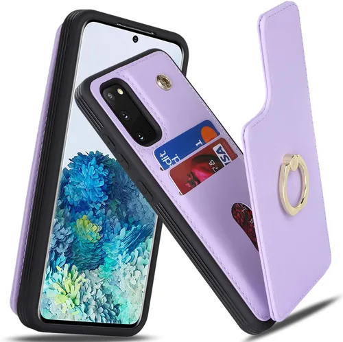 Miniatura 14 de Lipvina Funda para Samsung Galaxy A03s con tarjetero, Galaxy A03s Funda tipo cartera para mujer, tarjetero de crédito, soporte de anillo, fundas