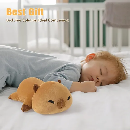 Miniatura 8 de Onsoyours Animales de peluche con peso original, lindo juguete de almohada de felpa de Capybara con peso positivo y suave, regalo para niños