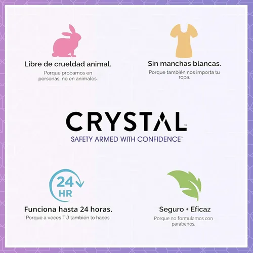 Miniatura 4 de CRYSTAL - Desodorante mineral sin aluminio, roll-on para mujeres y hombres, lavanda y té blanco, sin parabenos, certificado libre de crueldad animal