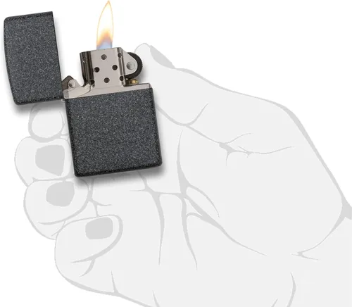 Miniatura 5 de Zippo Encendedor clásico de bolsillo de piedra de hierro, negro