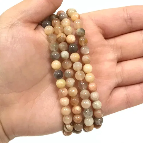 Miniatura 288 de Gem Avenue Handmade Round Bead Stretch Bracelet Unisex Natural Stone Beaded Jewelry for Men & Women, Elastic Wristband for Daily Wear
