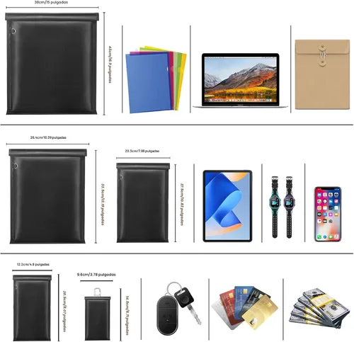 Miniatura 2 de yaokvide Bolsas Faraday para teléfonos y llaves de coche, protector de llavero Faraday ignífugo e impermeable, bolsa bloqueadora de señal antirrobo