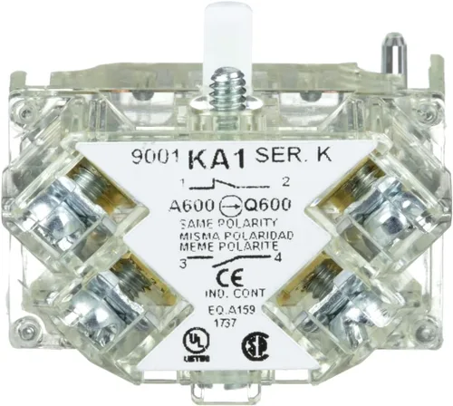 Miniatura 2 de Schneider Electric Bloque de contacto para maquinaria industrial, se adapta a recortes de 1.181 in de diámetro, retorno de resorte, 1NO y 1NC
