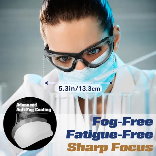 Miniatura 4 de Flaya Adjustable Foam Lined Safety Glasses ANSI Z87.1 Anti-Fog Mowing Goggles for Men & Women, UV400 Protection with Strap