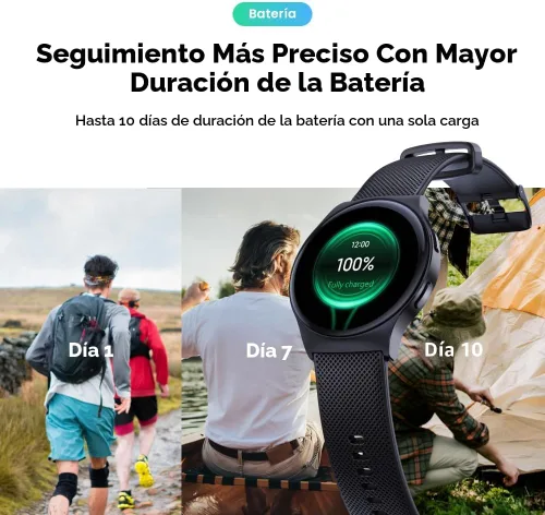 Miniatura 3 de Motorola Moto Watch 120 - Reloj inteligente Bluetooth de alta calidad con pantalla AMOLED, batería de 10 días, seguimiento de frecuencia cardíaca