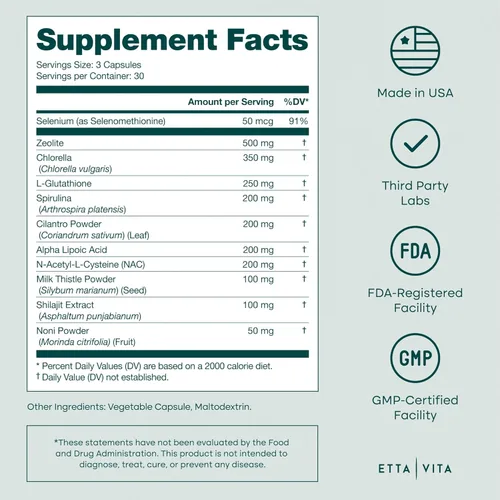 Miniatura 6 de Limpieza, desintoxicación y reparación del hígado - Suplemento de desintoxicación de zeolita para la salud intestinal, cognición y energía natural