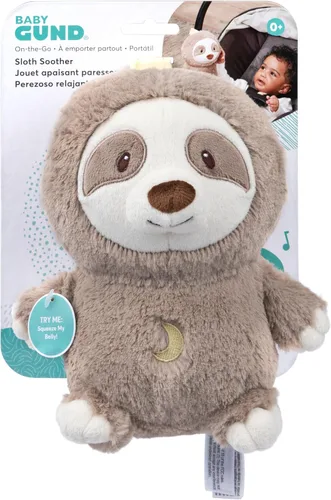 GUND Baby Lil' Luvs On The Go Calmante de Perezoso para Bebés y Recién Nacidos, Animal de Peluche de Perezoso, Juguete con Sonido, Marrón/Crema, 6