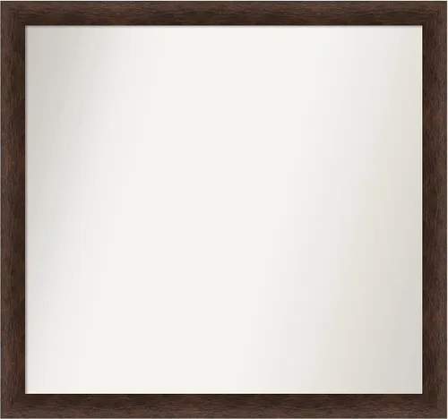 Miniatura 543 de Amanti Art Espejo de pared personalizado no biselado (24 x 27 pulgadas), marco estrecho de nogal chipre - varios tamaños personalizados - Espejo