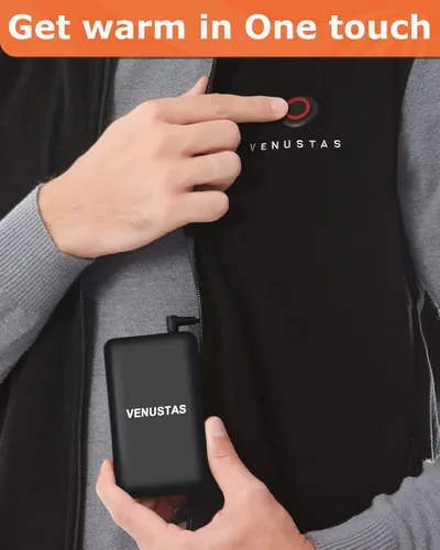 Miniatura 5 de Venustas Chaleco térmico de forro polar para hombre con batería de 7.4 V, chaleco eléctrico aislado ligero