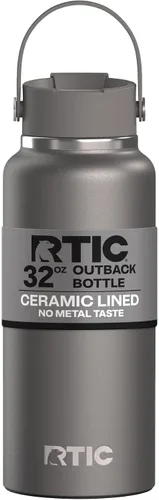 Miniatura 28 de RTIC - Botella de agua Outback de 32 oz (1 L), con revestimiento de cerámica, aislada, de acero inoxidable, doble pared con aislamiento al vacío