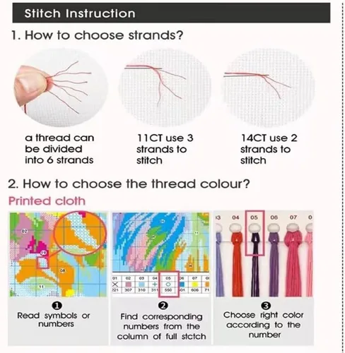Miniatura 7 de Fanxvivy Kits de punto de cruz estampado para adultos, patrones de punto de cruz impresos, 11CT estampado o contado, kit de bordado de punto