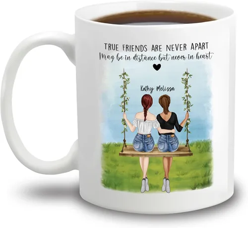 Miniatura 16 de Taza personalizada con texto en inglés "There Are Friends There Is Family And Then There Are Friends That Become Family", taza de café personalizada