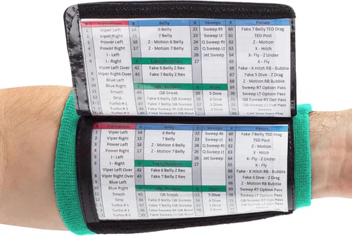 Miniatura 13 de WristCoaches Pulseras de juego de fútbol - Equipo de mariscal de campo juvenil - Libro de jugadas de pulsera - Pulseras de sóftbol para letreros
